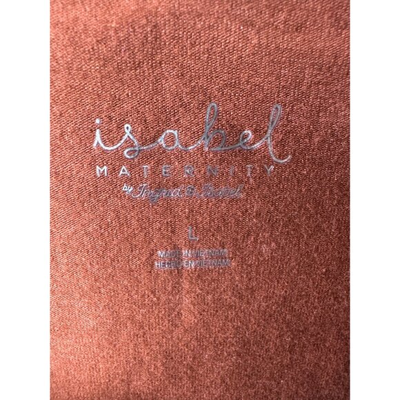 Isabel Maternity Rust Brown White Polka Dot Ruched Dress Midi L Summer Beach - Picture 4 of 7